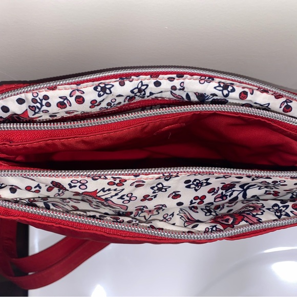 Vera Bradley Triple Compartment Crossbody bag in the color Cardinal Red. - Picture 5 of 8